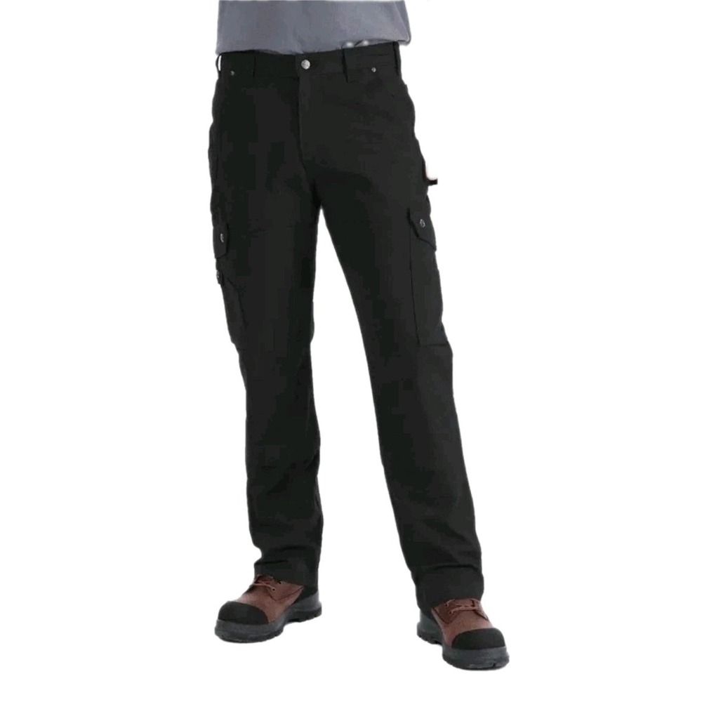 Carhartt B342 BLK Black Cotton Ripstop Cargo Double Knee Work Pants Men 44 X 30